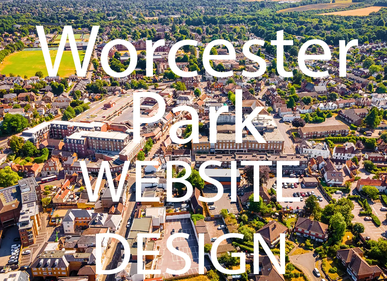 Aerial view of Worcester Park, website design services for local businesses.