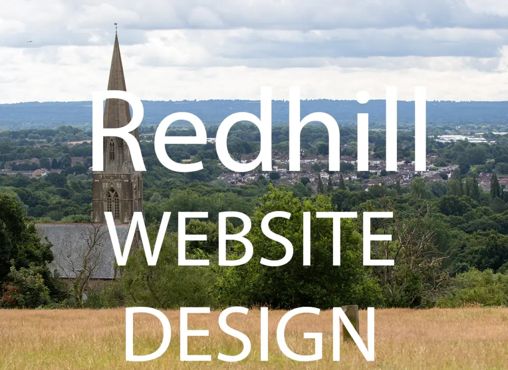 Redhill skyline view and church tower, website design services in Redhill.