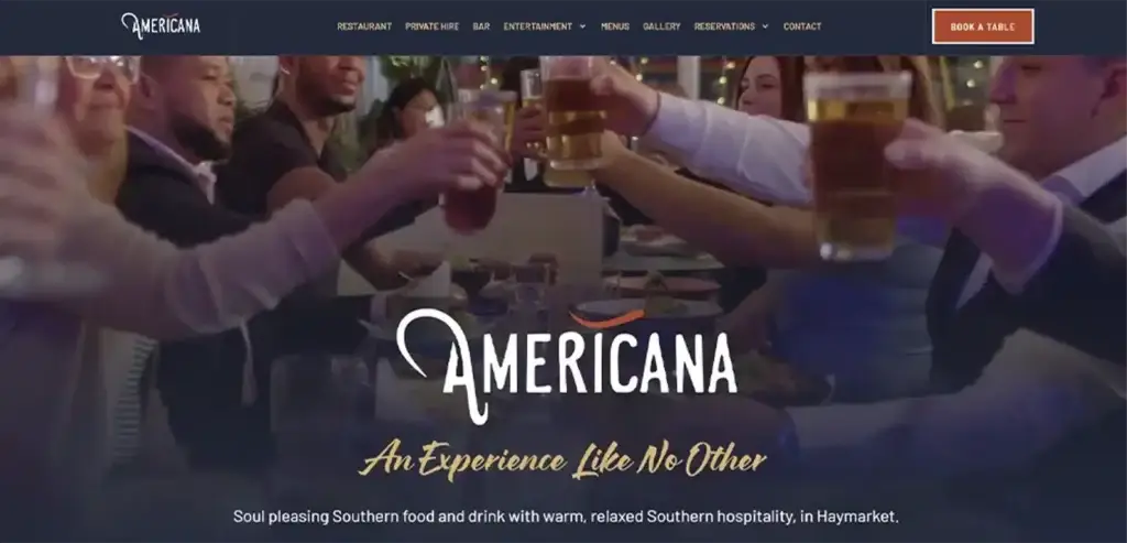 Americana London website screenshot