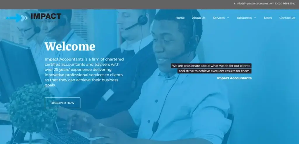 Impact Accountants website screenshot