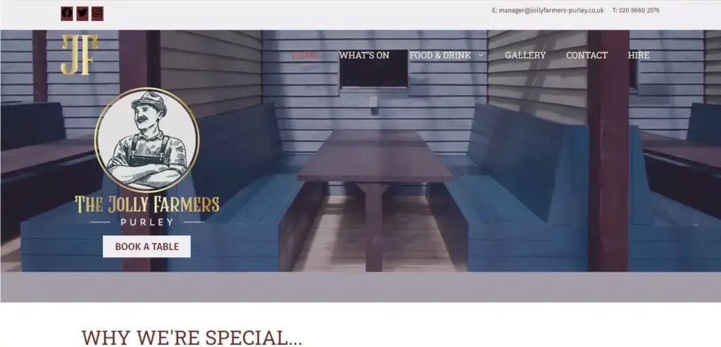 The Jolly Farmers website screenshot