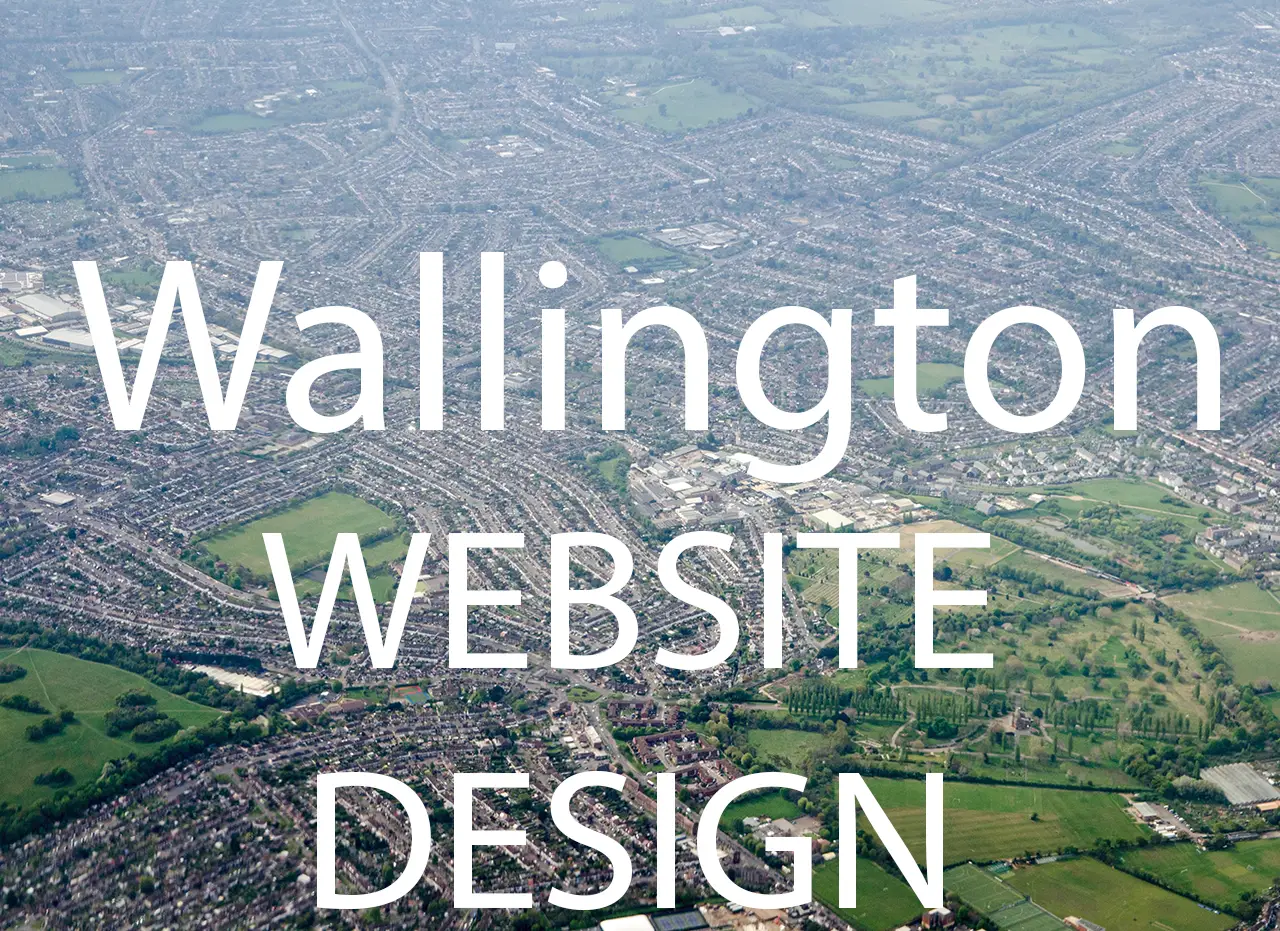 Aerial view of Wallington and website design services for local businesses.