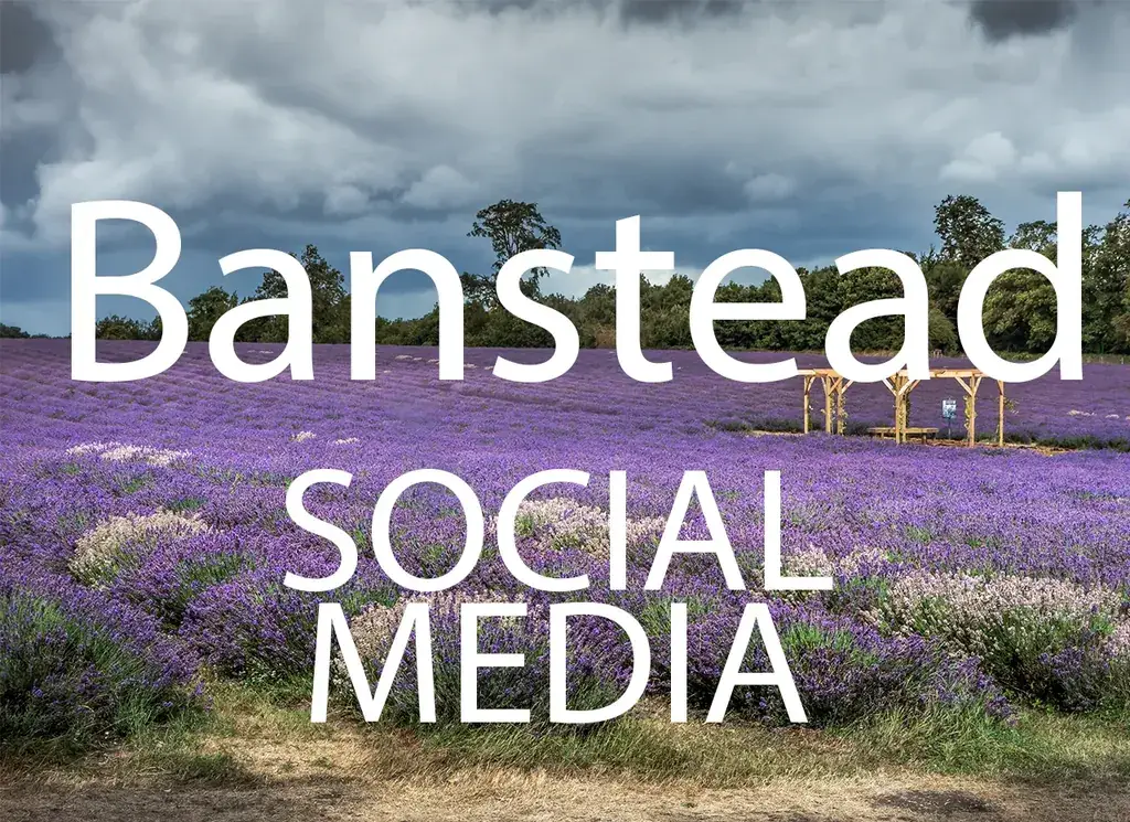 Banstead Social Media artwork with the location and service name over a background photograph.