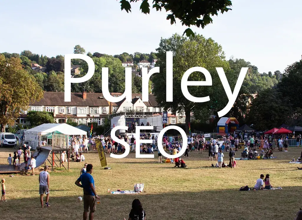 Purley SEO artwork with the location and service name over a background photograph.