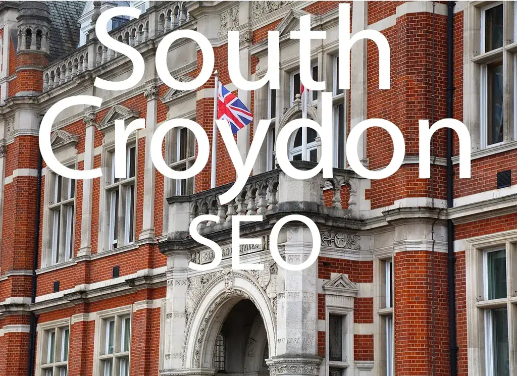 South Croydon SEO artwork with the location and service name over a background photograph.