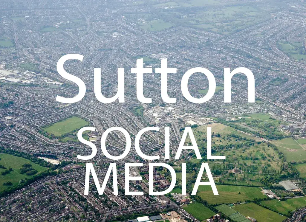 Sutton Social Media artwork with the location and service name over a background photograph.