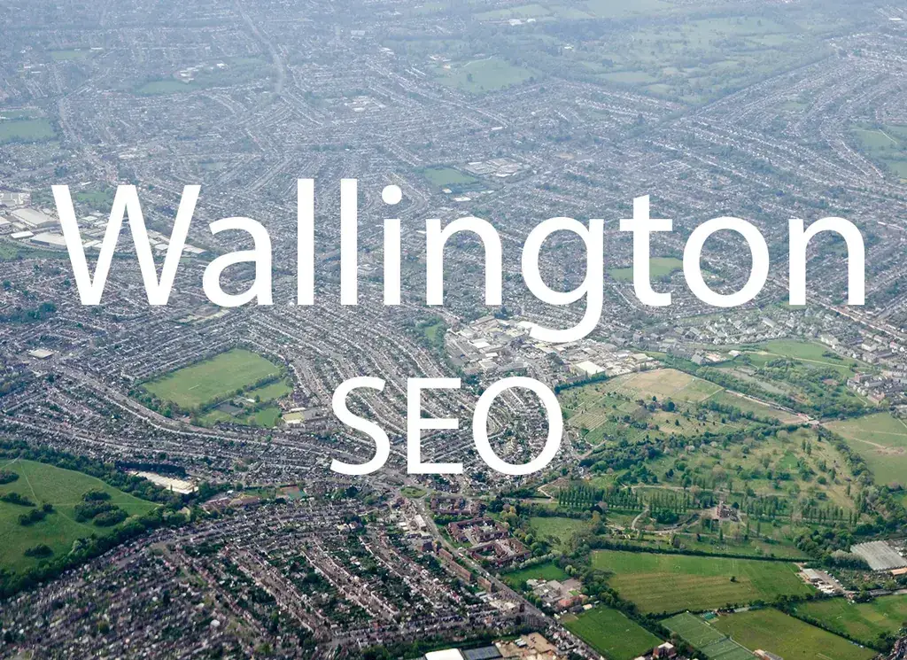 Wallington SEO artwork with the location and service name over a background photograph.